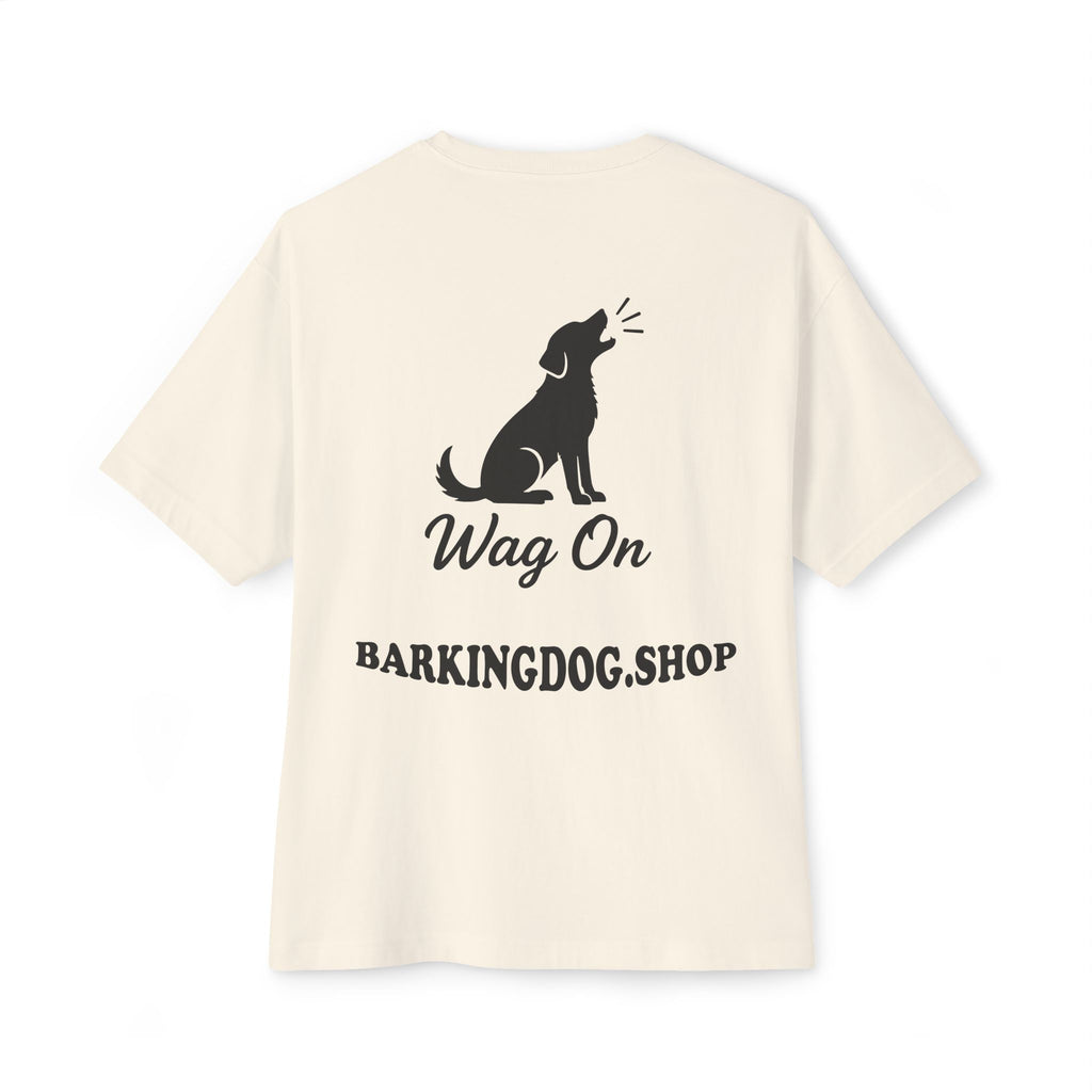 Dog Mama Boxy Tee - "Wag On Barking Dog" Minimalist Graphic T-Shirt
