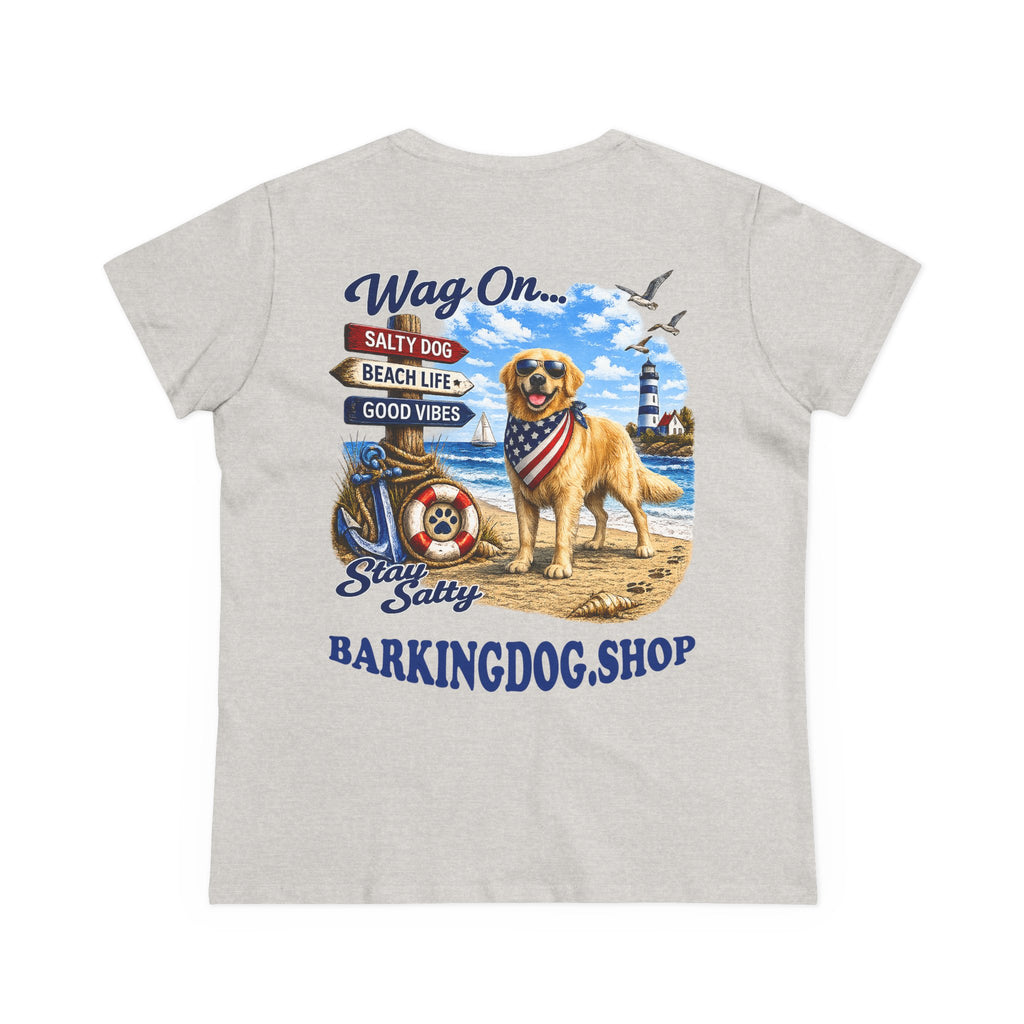 Golden Retriever Dog Beach T Shirt Wag On™ Stay Salty