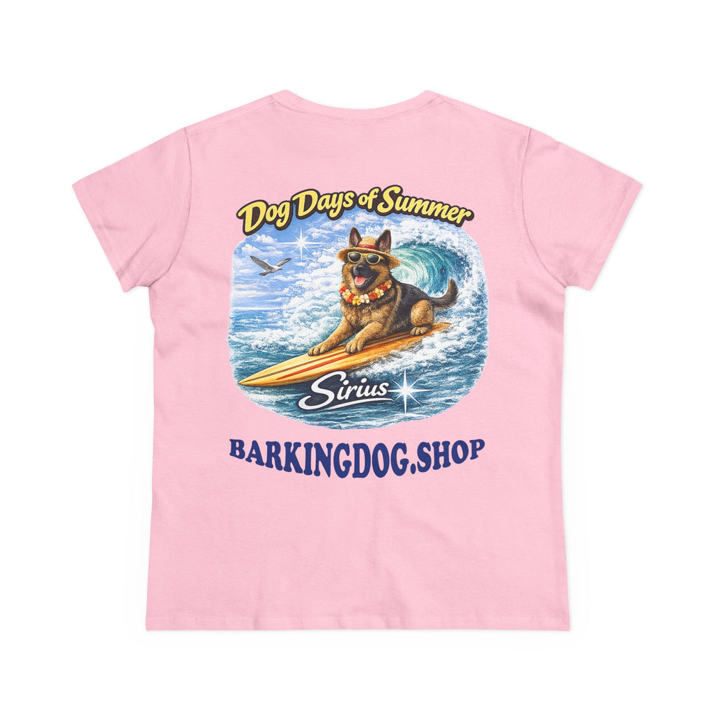 German Shepherd Dog Surfboard T-Shirt Wag On™ Dog Days of Summer