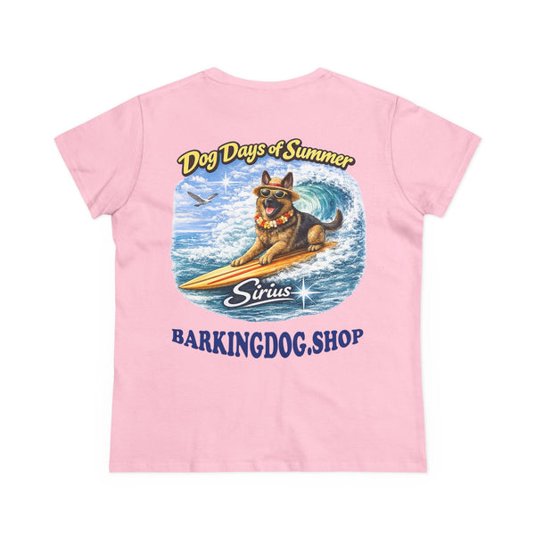 German Shepherd Dog Surfboard T-Shirt Wag On™ Dog Days of Summer