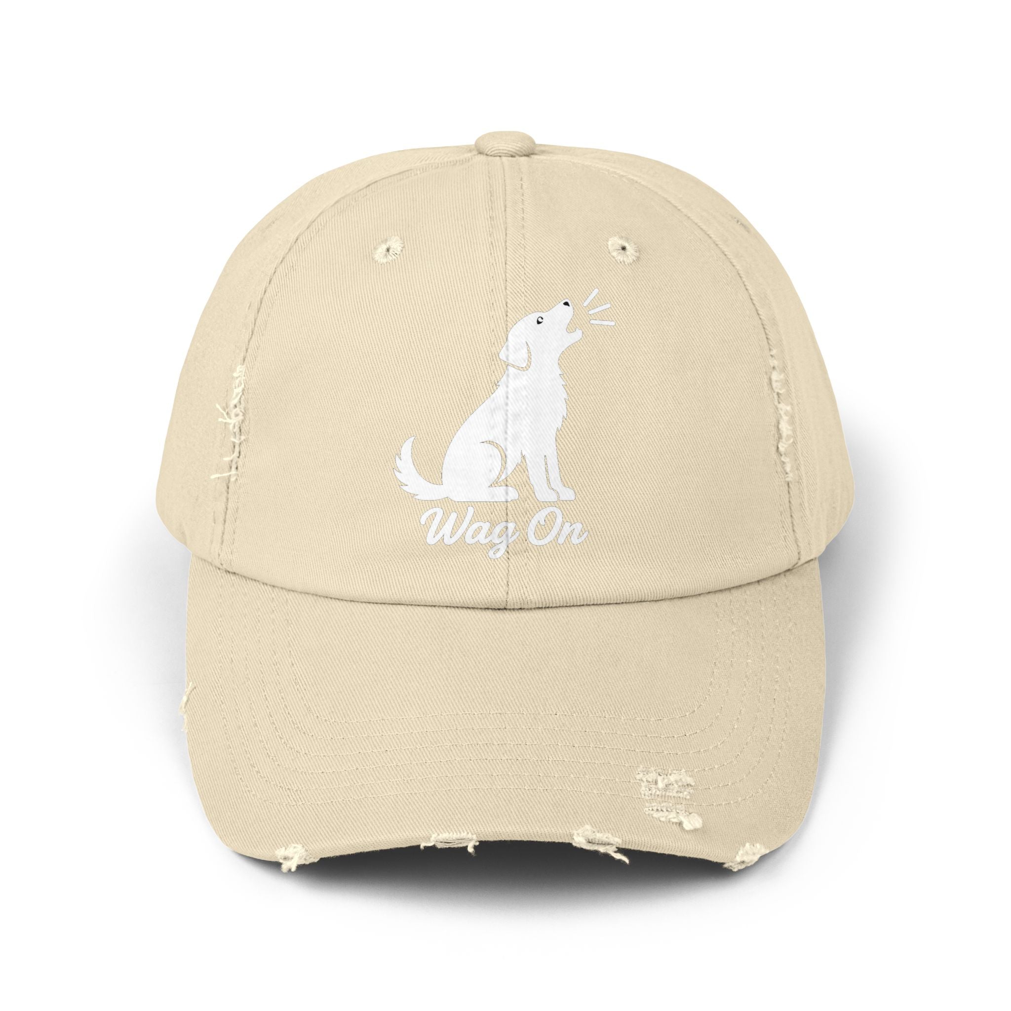 Wag On Dog Distressed Cap DTF