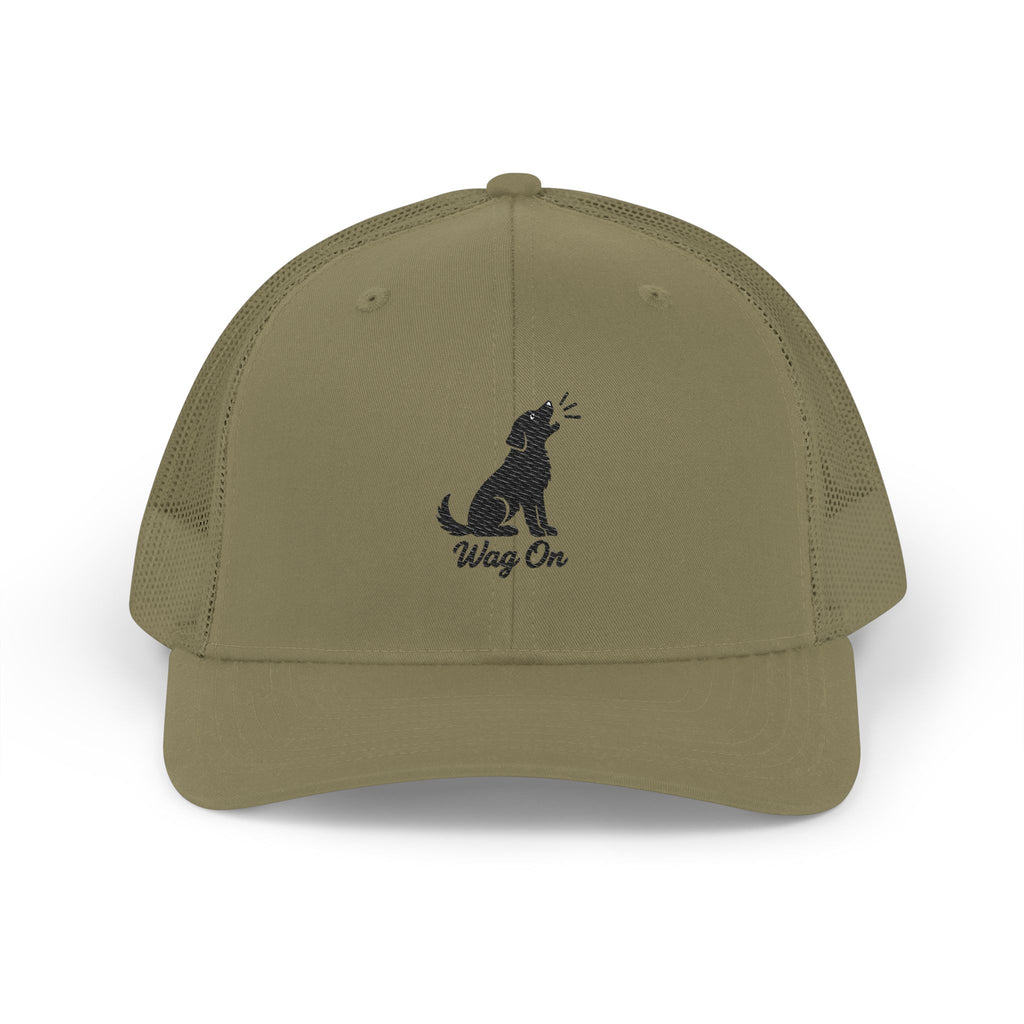 Embroidered Wag On Trucker Cap – Dog Lover Snapback Mesh Hat