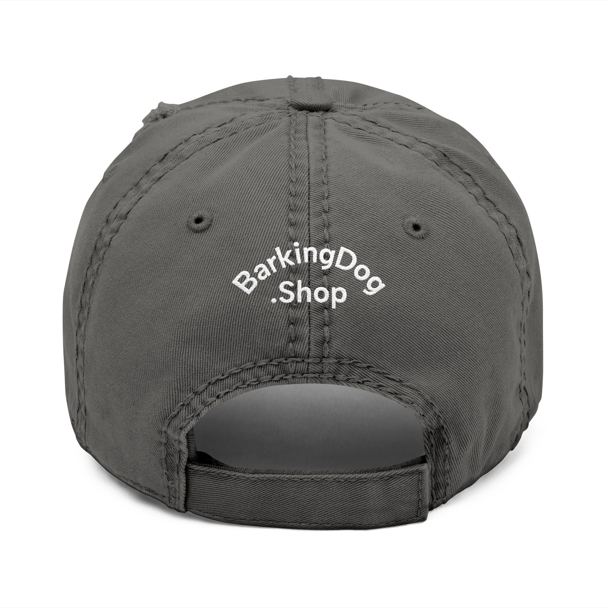 Distressed Embroidered Hat — 'Wag On' Dog Silhouette Cap