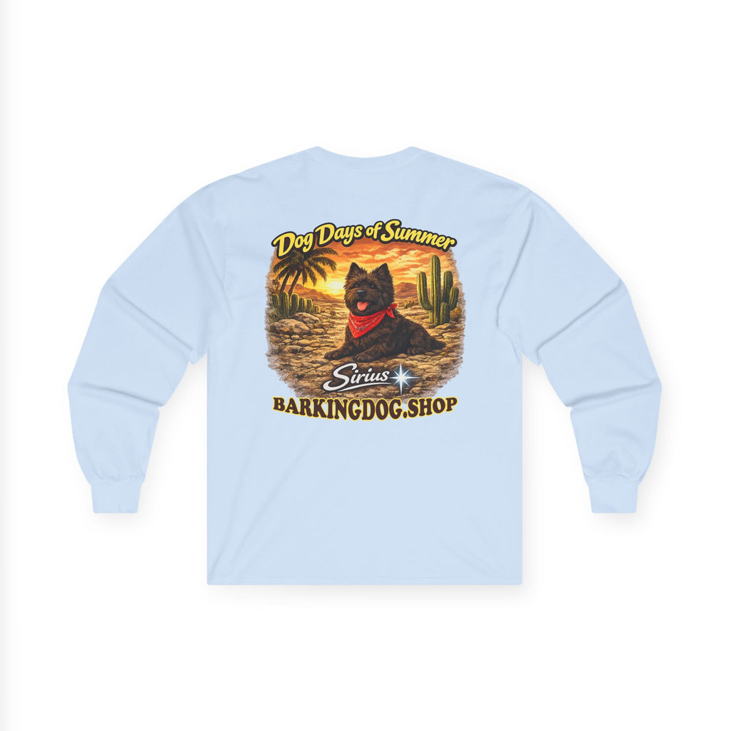 Cairn Terrier Dog Days of Summer Cactus Long Sleeve T Shirt Beach Collection Summer Dog Graphic Tee Wag On BarkingDog Shop