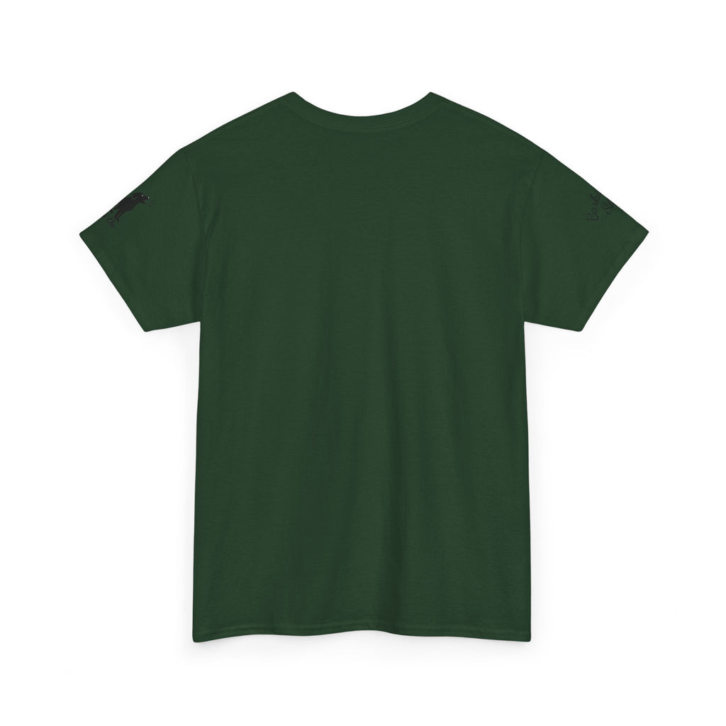 Golden Retriever Mountain Lake Wildlife Woodcut Tee Green Outdoor Canine Graphic T-Shirt BarkingDog Shop