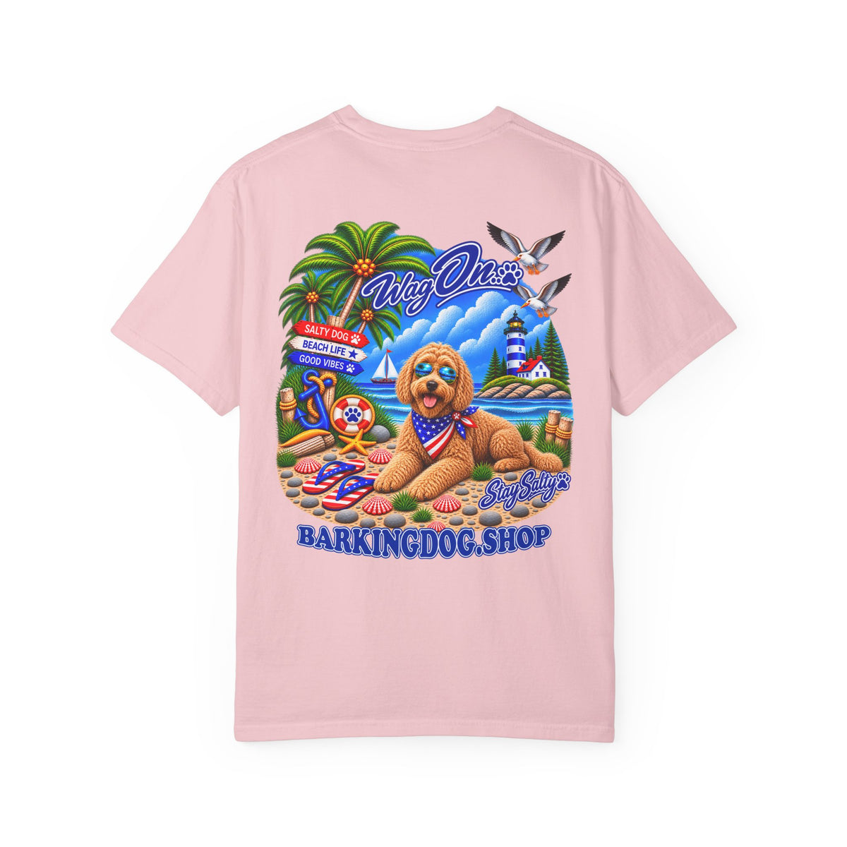 Goldendoodle Stay Salty T Shirt Beach Collection Salty Pup Beach Life Graphic Tee Wag On BarkingDog Shop
