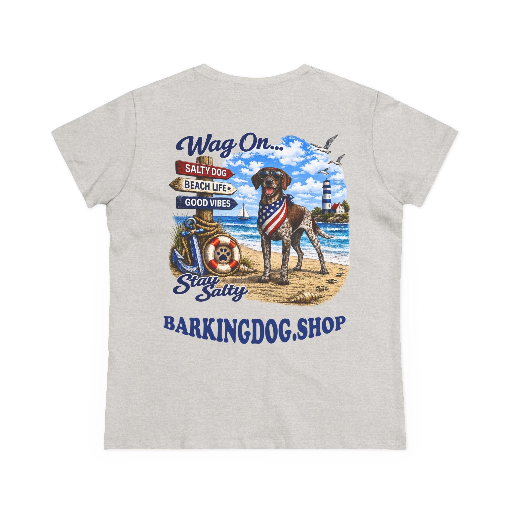 German Shorthair Pointer Dog Beach T Shirt Wag On™ Stay Salty