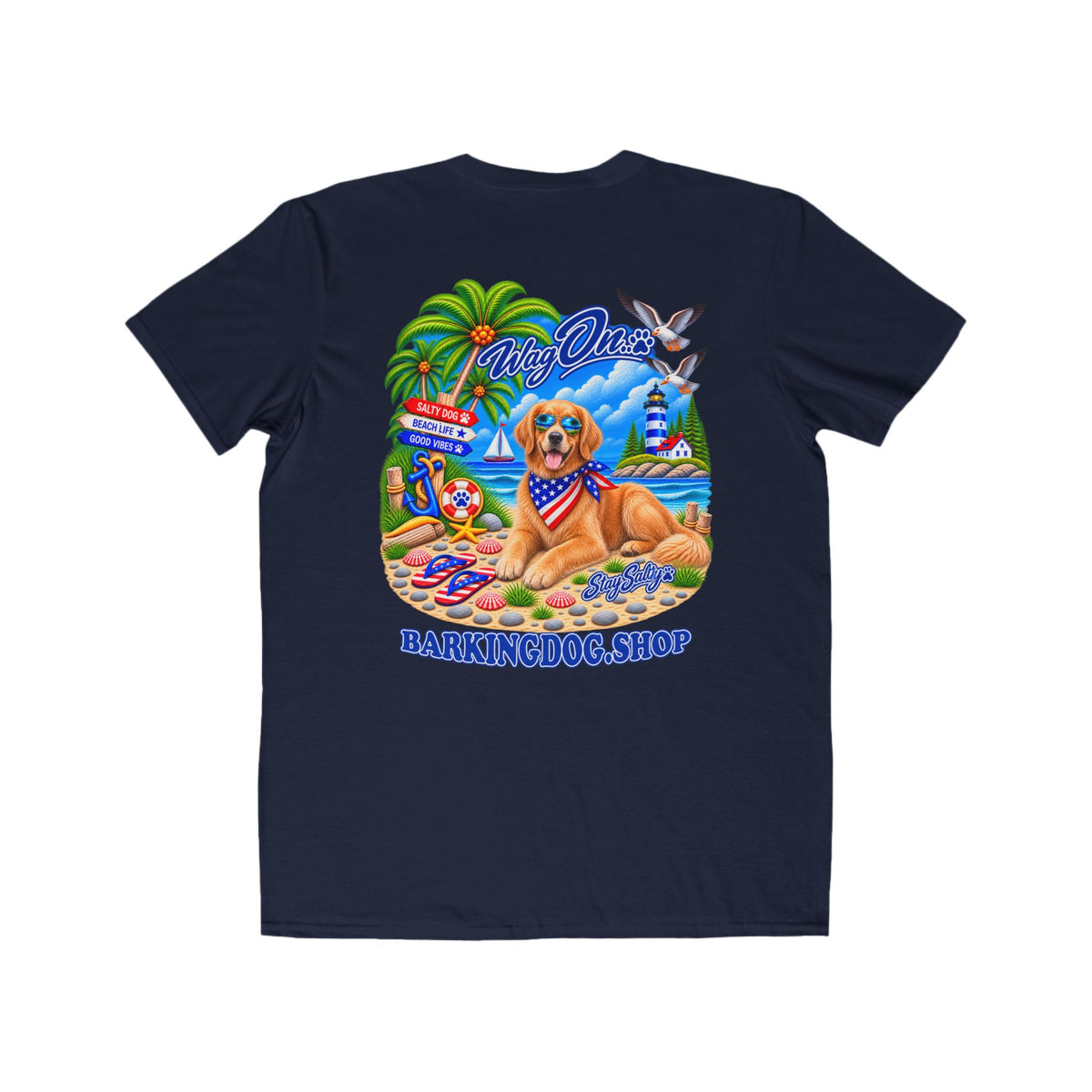 Golden Retriever Stay Salty T Shirt Beach Collection Salty Pup Beach Life Graphic Tee Wag On BarkingDog Shop