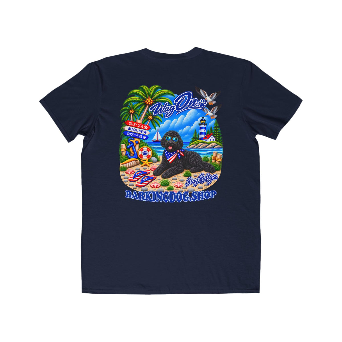 Black Bernedoodle Stay Salty T Shirt Beach Collection Salty Pup Beach Life Graphic Tee Wag On BarkingDog Shop