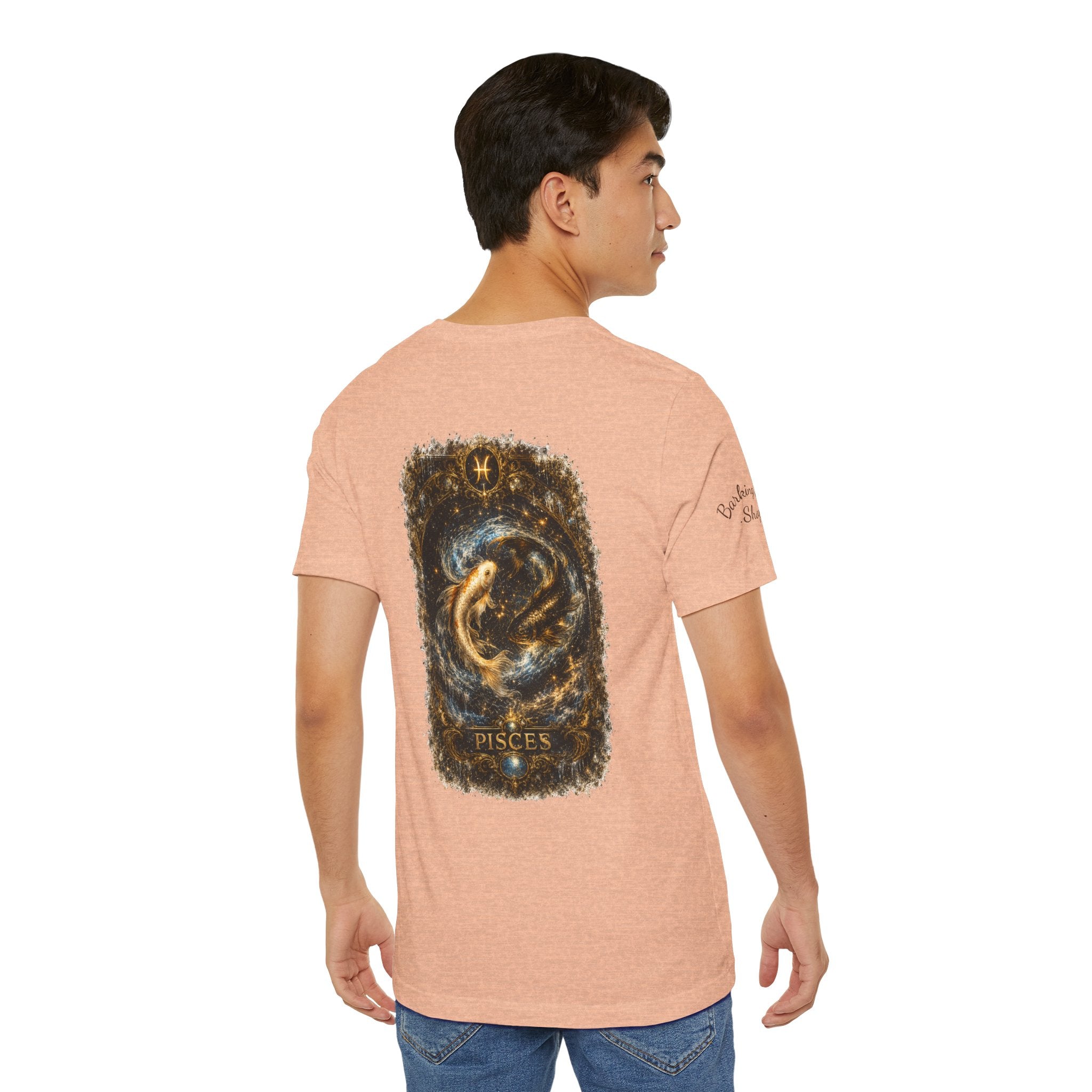 Pisces Zodiac T-Shirt — Mystical Gold Fish Astrology Tee