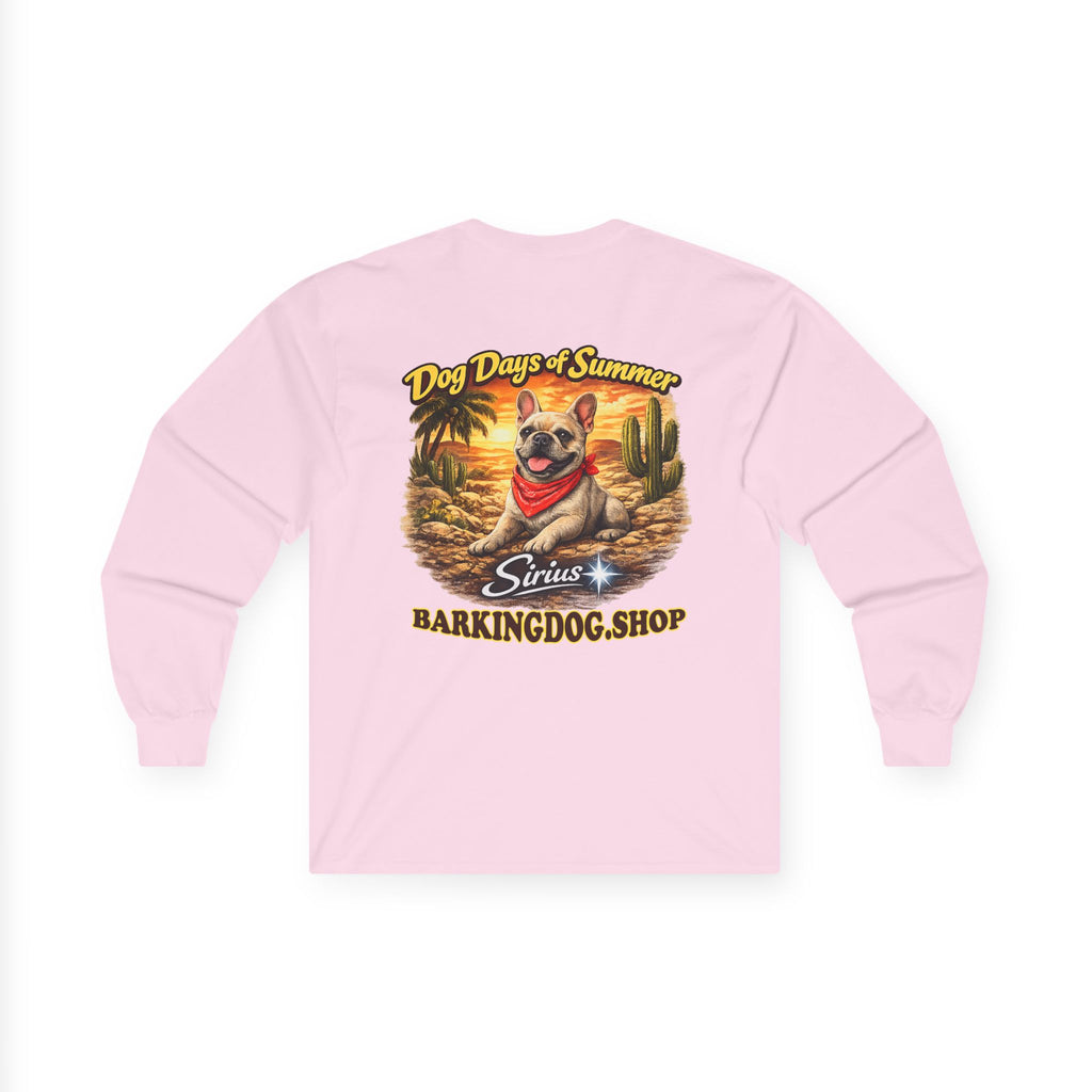 French Bulldog Dog Days of Summer Cactus Long Sleeve T Shirt Beach Collection Summer Dog Graphic Tee Wag On BarkingDog Shop