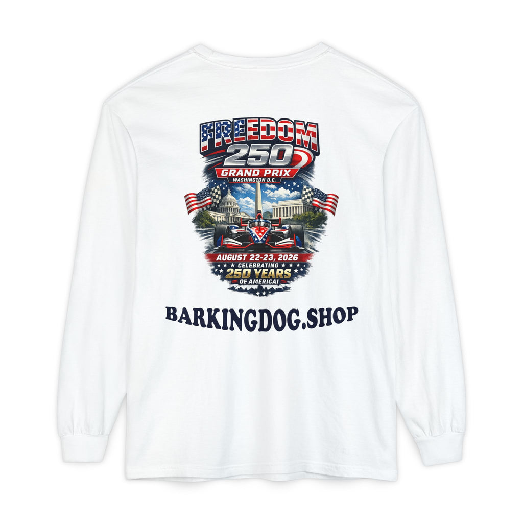 Freedom 250 Grand Prix Long Sleeve T-Shirt — "Wag On" Dog Rally Race Tee