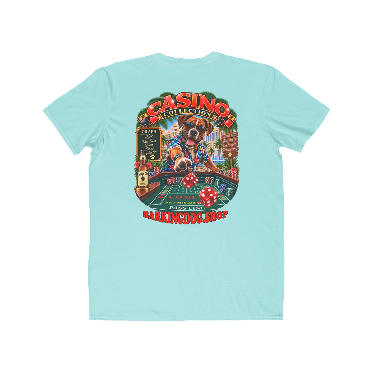 Boxer Craps T Shirt Casino Collection Funny Slot Machine Dog Graphic Tee Wag On BarkingDog Shop