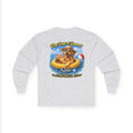 Golden Retriever Dog Days of Summer Inner Tube Long Sleeve T Shirt Beach Collection Floating Dog Graphic Tee Wag On BarkingDog Shop