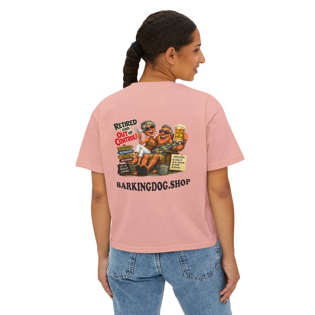 Boxy Tee — "Wag On" Dog Lovers Cropped T‑Shirt (Retired & Out of Control Design)