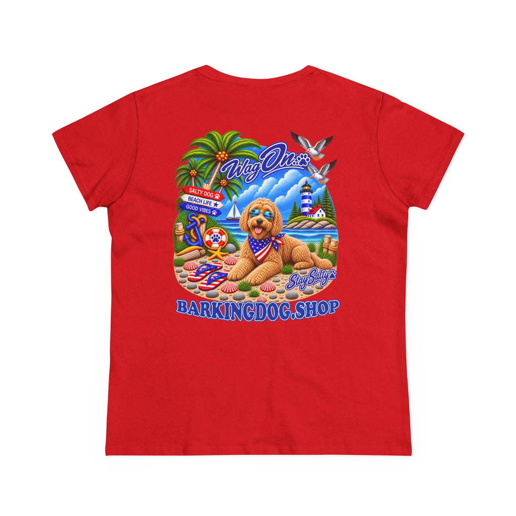 Goldendoodle Stay Salty T Shirt Beach Collection Salty Pup Beach Life Graphic Tee Wag On BarkingDog Shop