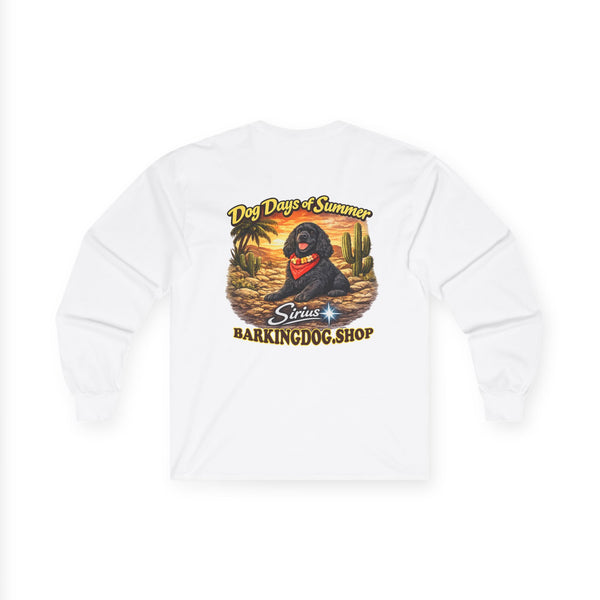 Black Cocker Spaniel Dog Days of Summer Cactus Long Sleeve T Shirt Beach Collection Summer Dog Graphic Tee Wag On BarkingDog Shop