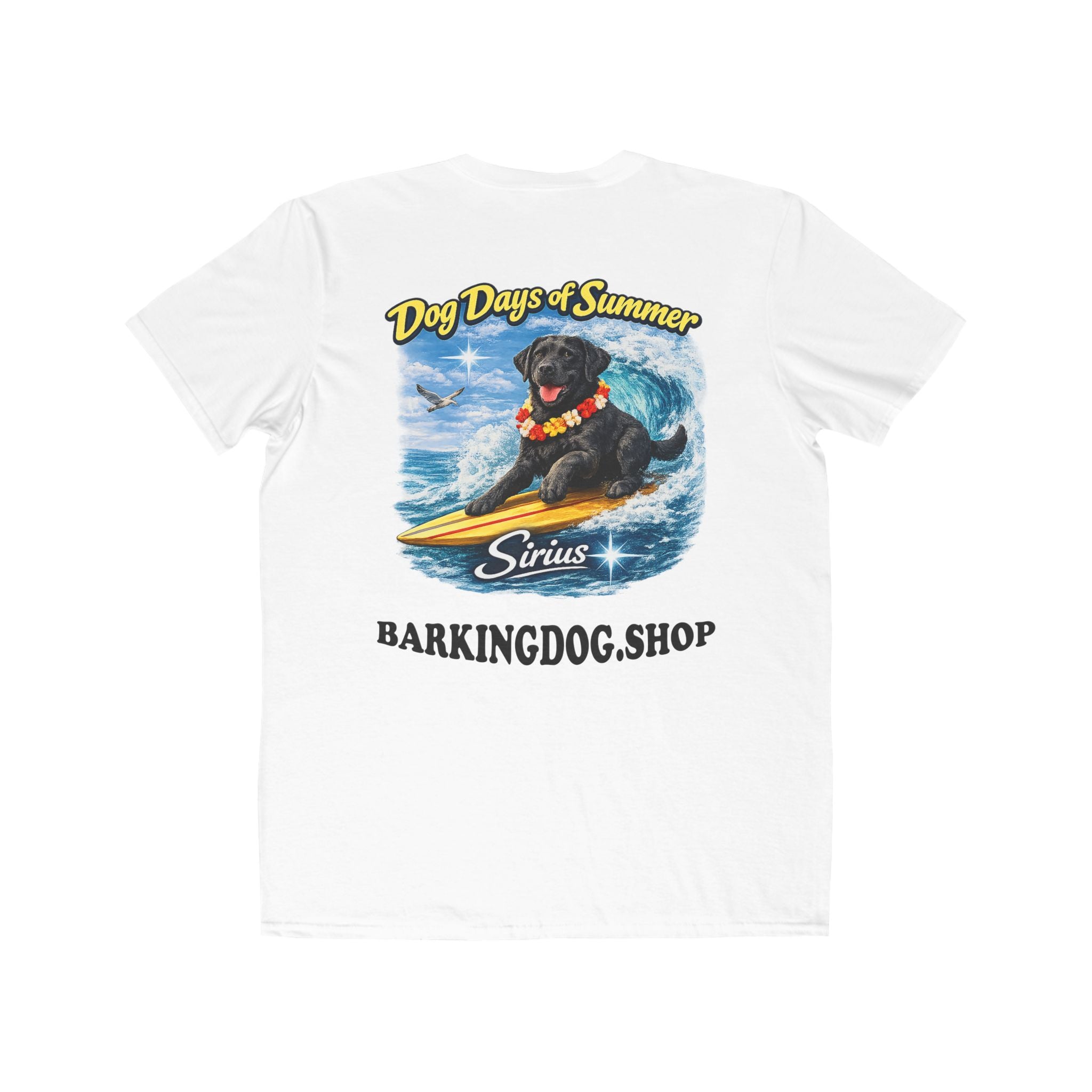 Black Labrador Surfboard T-Shirt Wag On™ Dog Days of Summer