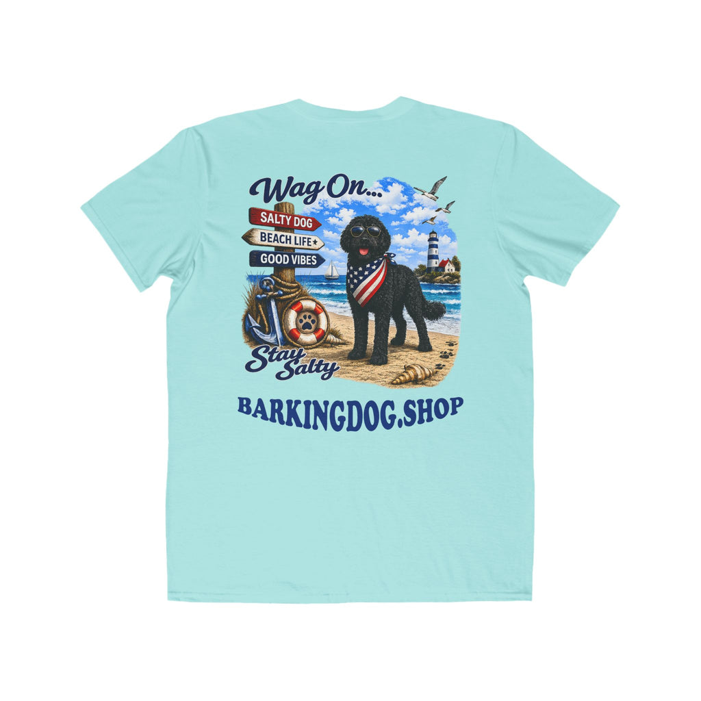 Black Bernedoodle T Shirt Stay Salty Beach Dog Lover Graphic Tee Wag On BarkingDog Shop