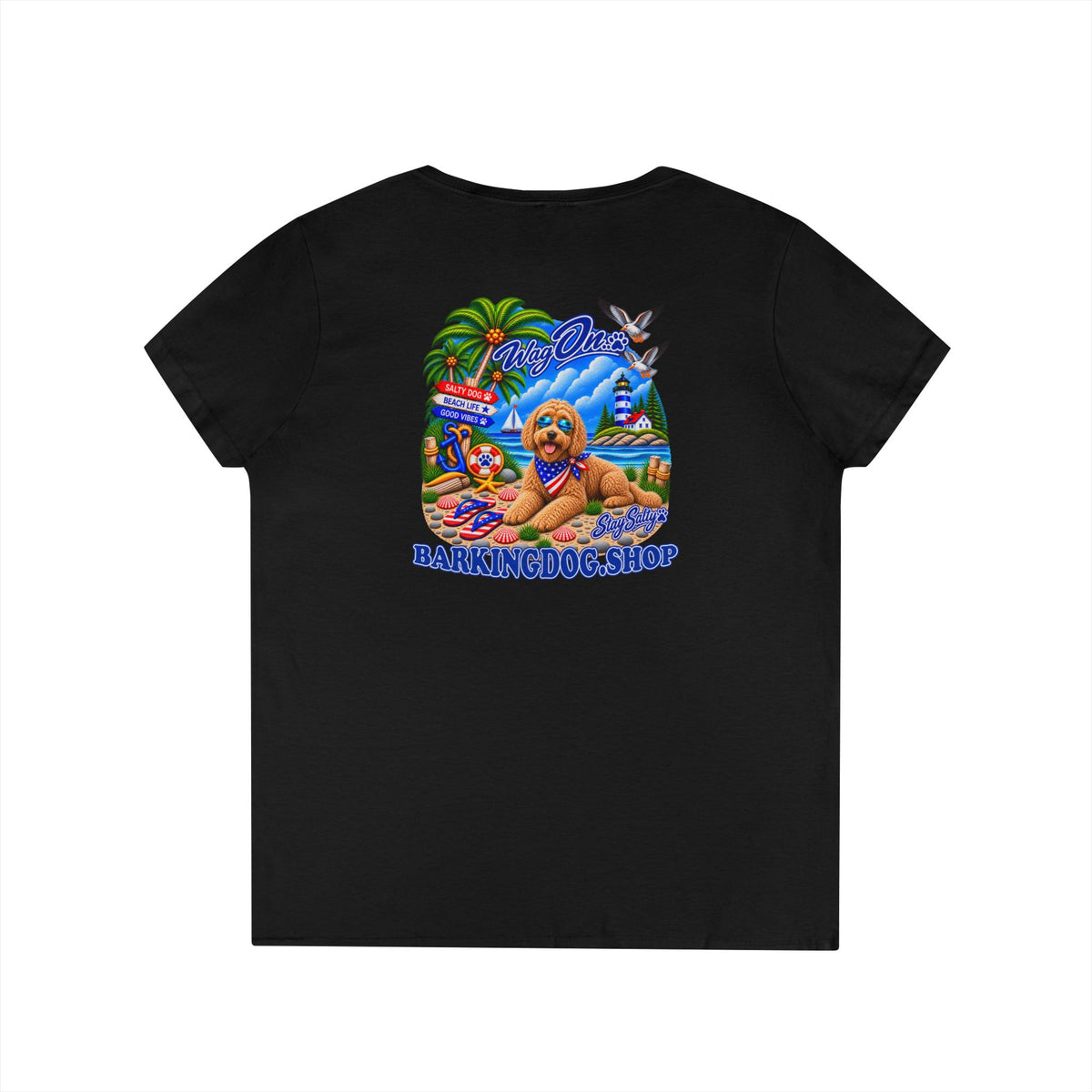 Goldendoodle Stay Salty T Shirt Beach Collection Salty Pup Beach Life Graphic Tee Wag On BarkingDog Shop