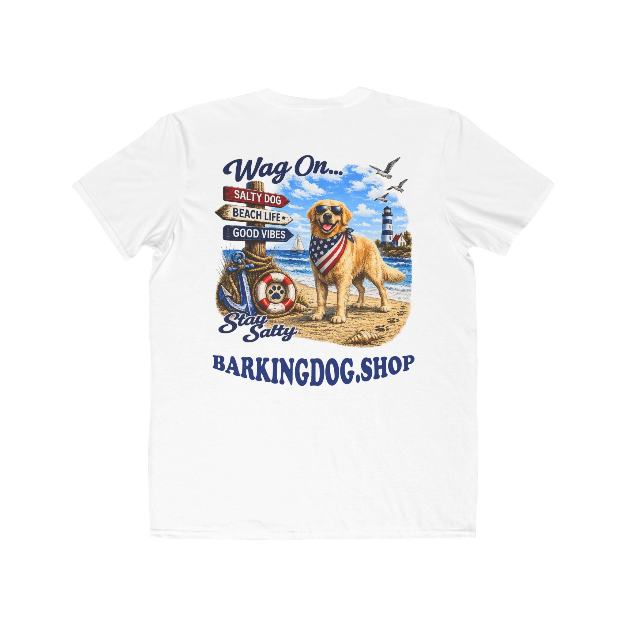 Golden Retriever Dog Beach T Shirt Wag On™ Stay Salty