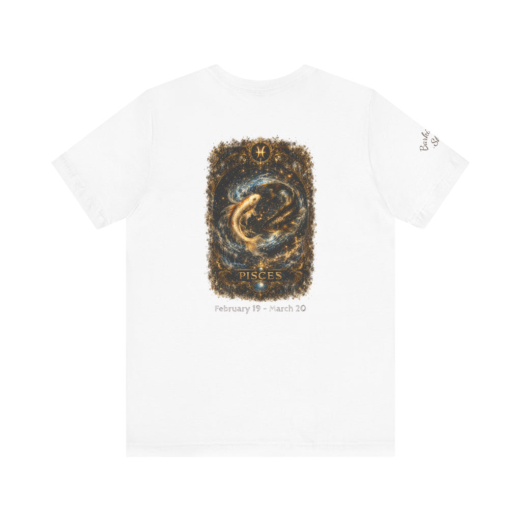 Pisces Zodiac T-Shirt — Mystical Gold Fish Astrology Tee