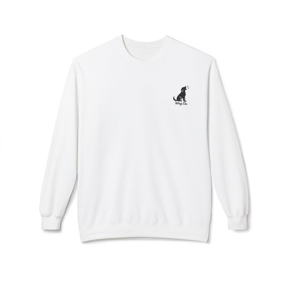 Golden Retriever Mountain Lake Wildlife Woodcut Crewneck Sweatshirt WHITE Outdoor Dog Lover Apparel BarkingDog Shop