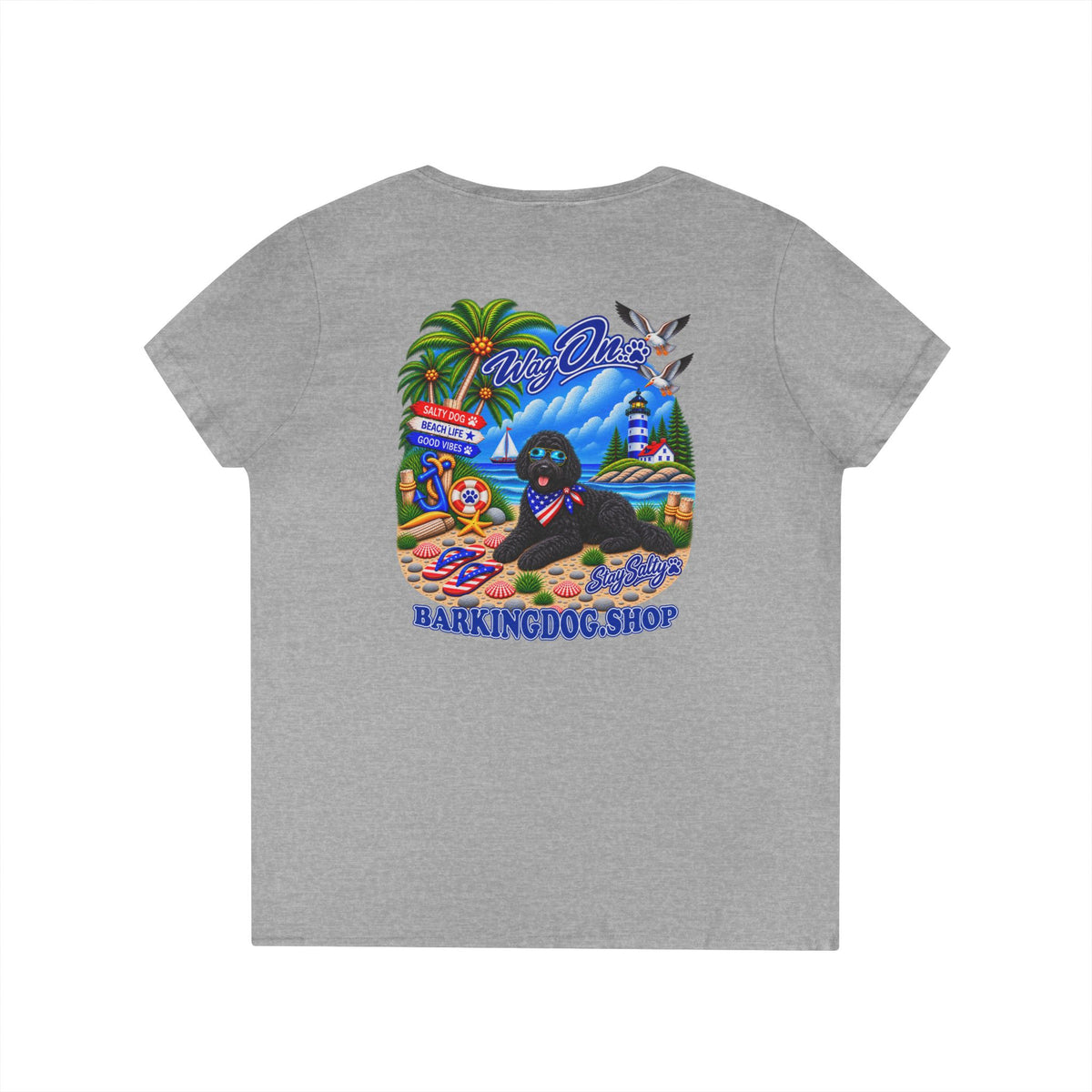 Black Bernedoodle Stay Salty T Shirt Beach Collection Salty Pup Beach Life Graphic Tee Wag On BarkingDog Shop