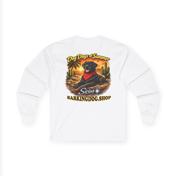 Black Labrador Dog Days of Summer Cactus Long Sleeve T Shirt Beach Collection Summer Dog Graphic Tee Wag On BarkingDog Shop