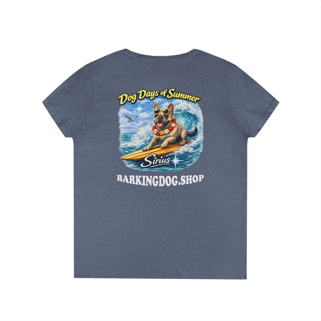 French Bull Dog Surfboard T-Shirt Wag On™ Dog Days of Summer