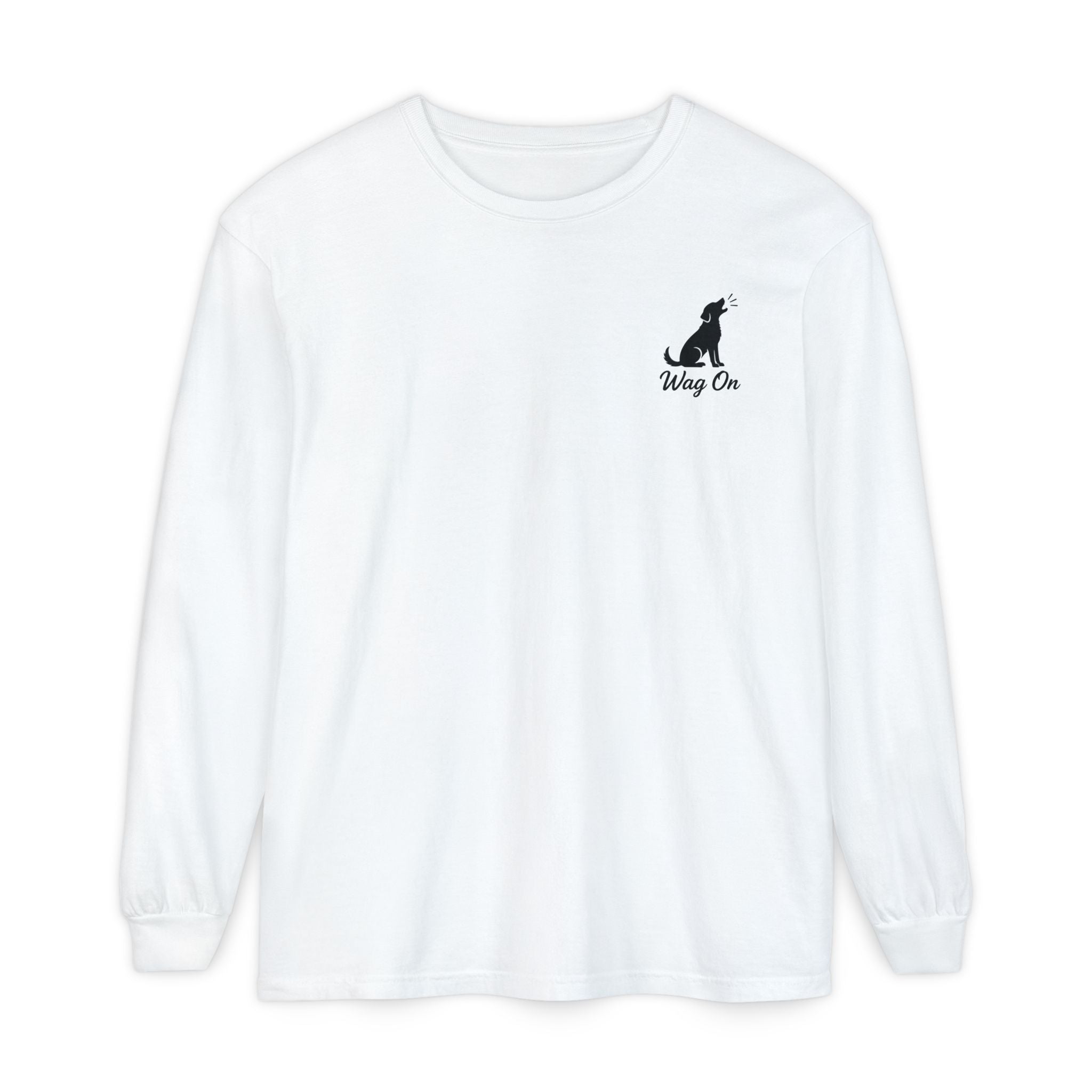 USA 250th Anniversary Long Sleeve T-Shirt — Patriotic Dog Flag Design