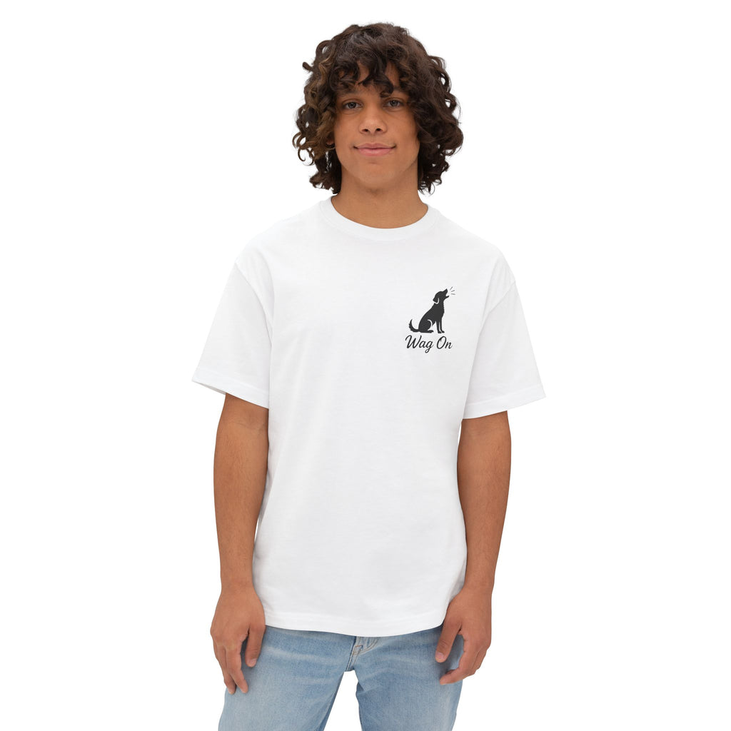 Dog Mama Boxy Tee - "Wag On Barking Dog" Minimalist Graphic T-Shirt