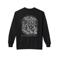 Golden Retriever Mountain Lake Wildlife Woodcut Crewneck Sweatshirt BLACK Outdoor Dog Lover Apparel BarkingDog Shop