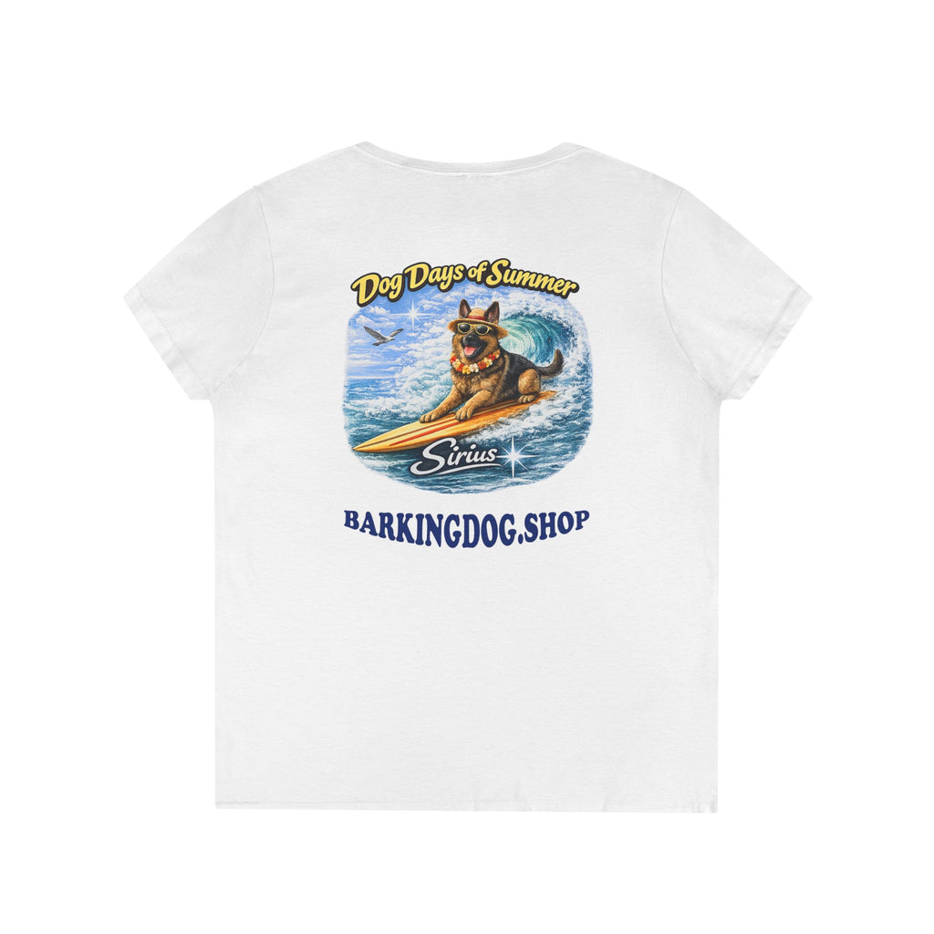 German Shepherd Dog Surfboard T-Shirt Wag On™ Dog Days of Summer