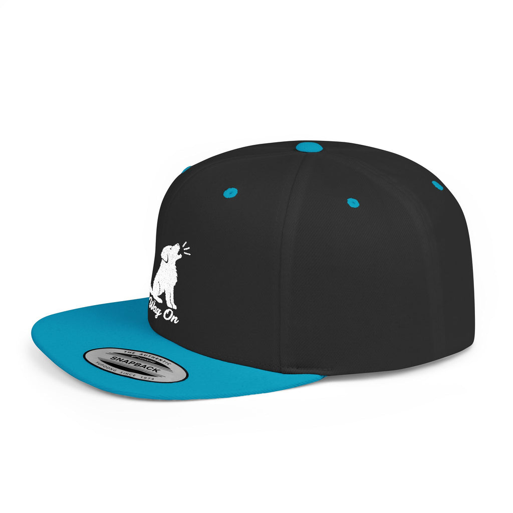 Copy of Wag On Snapback Hat — Embroidered Howling Dog Flat Bill Cap