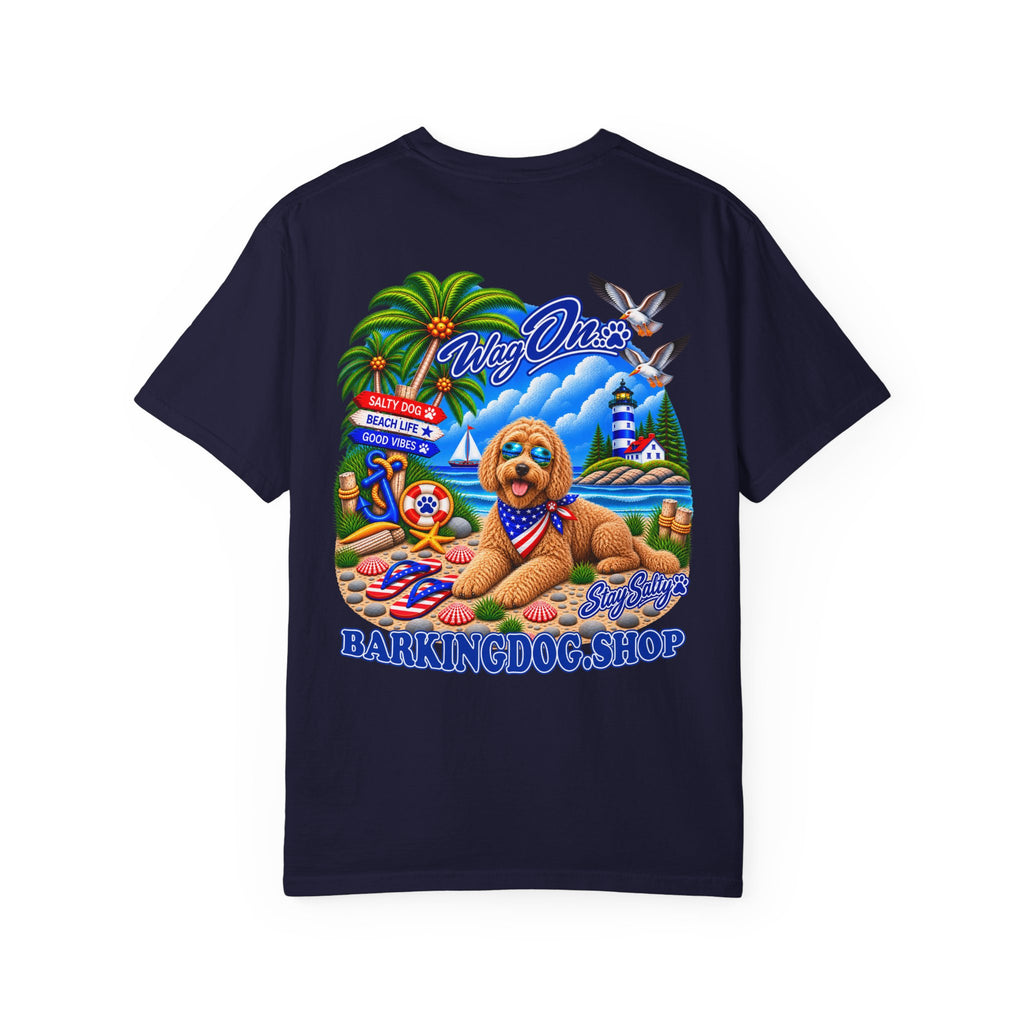 Goldendoodle Stay Salty T Shirt Beach Collection Salty Pup Beach Life Graphic Tee Wag On BarkingDog Shop