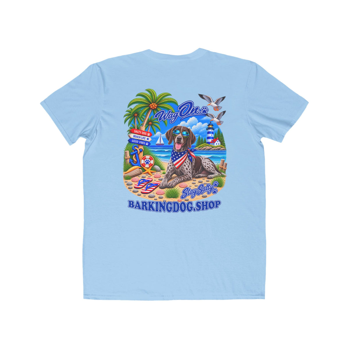 German Shorthair Pointer Stay Salty T Shirt Beach Collection Salty Pup Beach Life Graphic Tee Wag On BarkingDog Shop