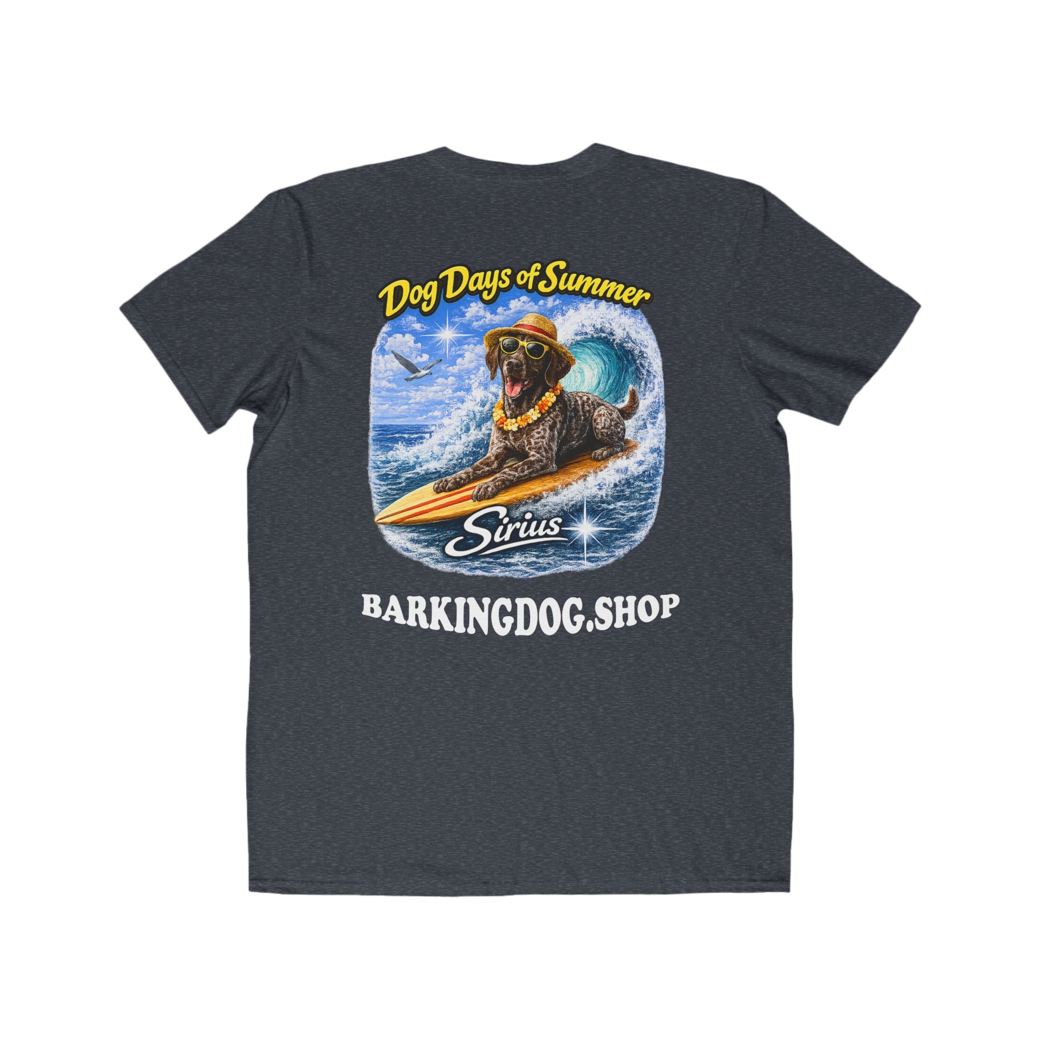 German Shorthair Pointer Surfboard T-Shirt Wag On™ Dog Days of Summer