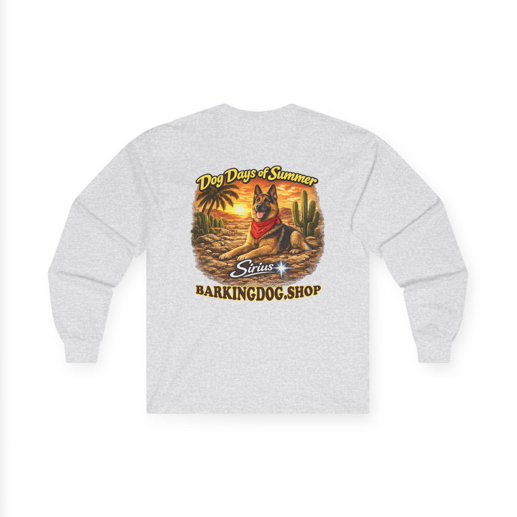 German Shepherd Dog Days of Summer Cactus Long Sleeve T Shirt Beach Collection Summer Dog Graphic Tee Wag On BarkingDog Shop