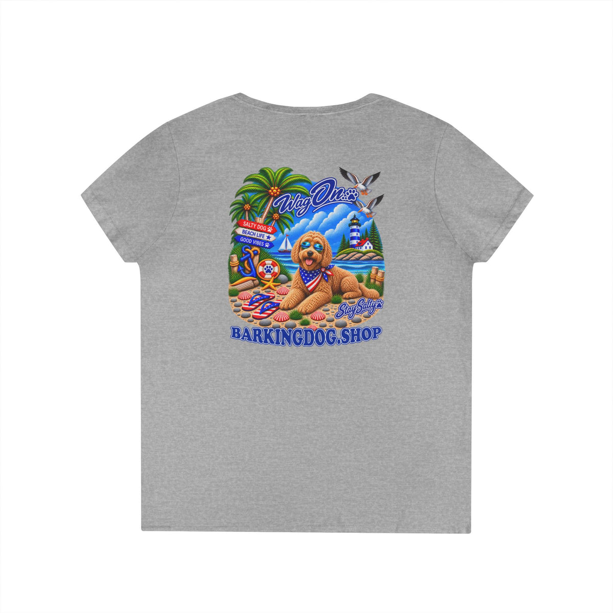 Goldendoodle Stay Salty T Shirt Beach Collection Salty Pup Beach Life Graphic Tee Wag On BarkingDog Shop