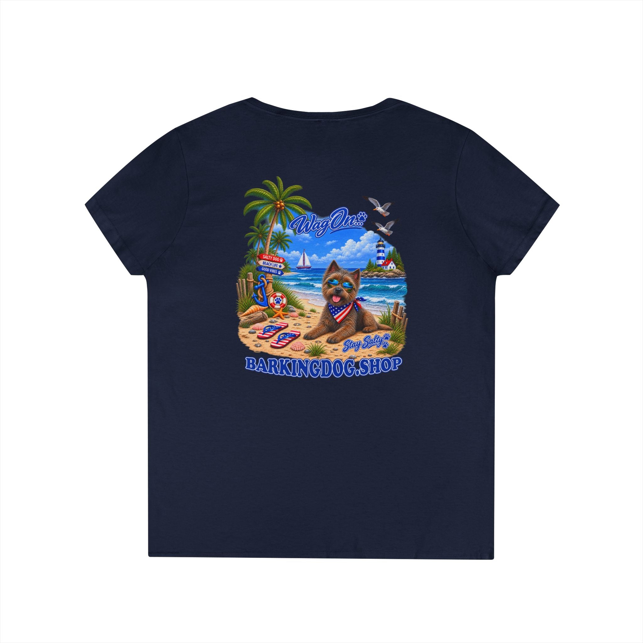 Cairn Terrier Stay Salty T Shirt Beach Collection Salty Pup Beach Life Graphic Tee Wag On BarkingDog Shop