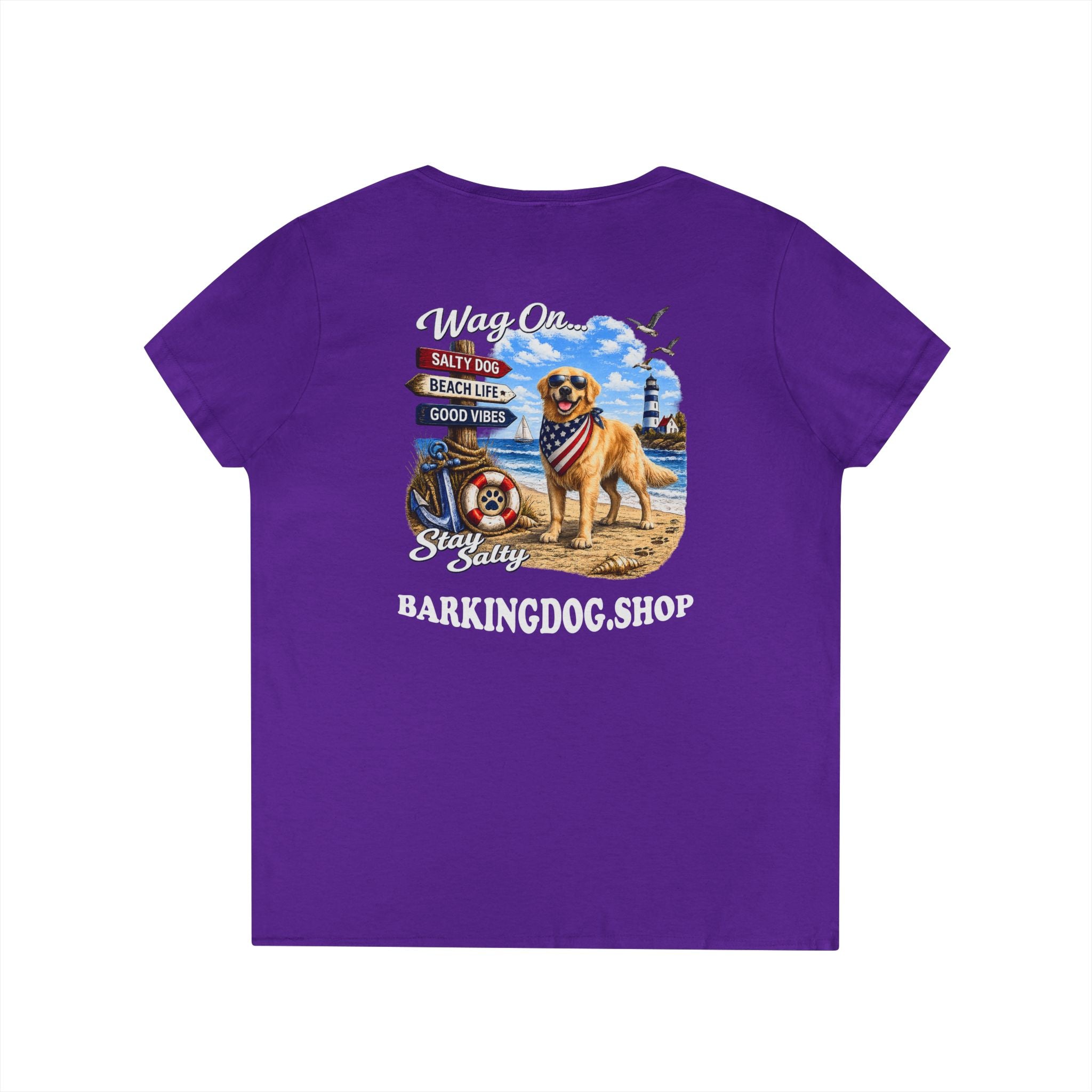 Golden Retriever Dog Beach T Shirt Wag On™ Stay Salty
