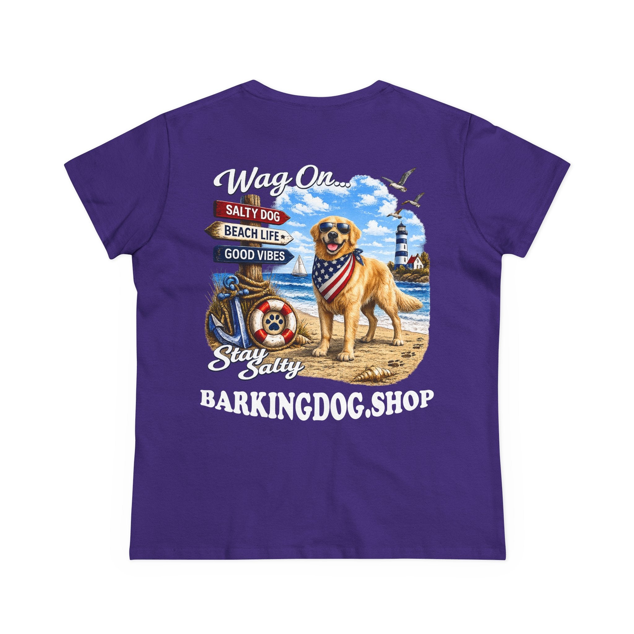 Golden Retriever Dog Beach T Shirt Wag On™ Stay Salty