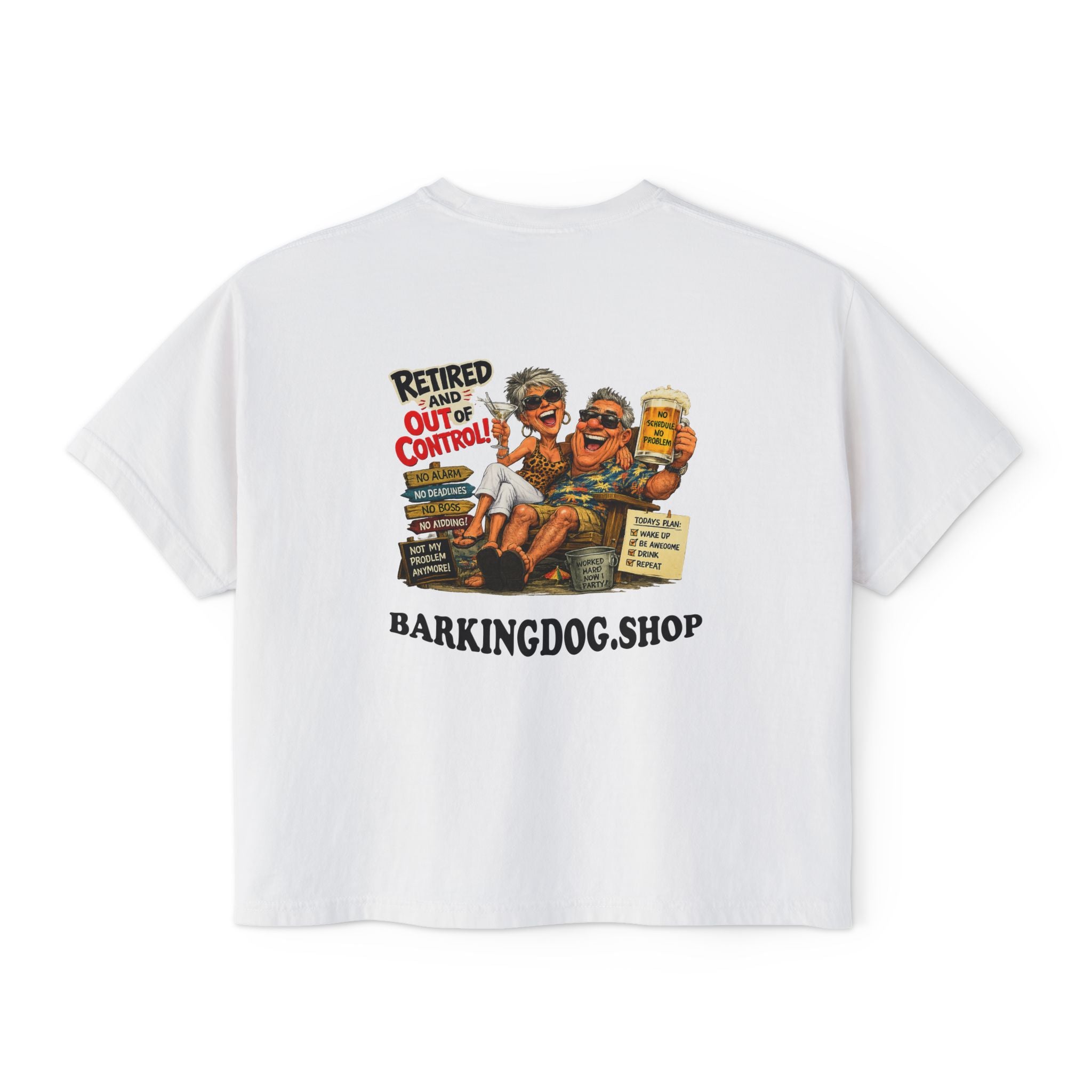 Boxy Tee — "Wag On" Dog Lovers Cropped T‑Shirt (Retired & Out of Control Design)