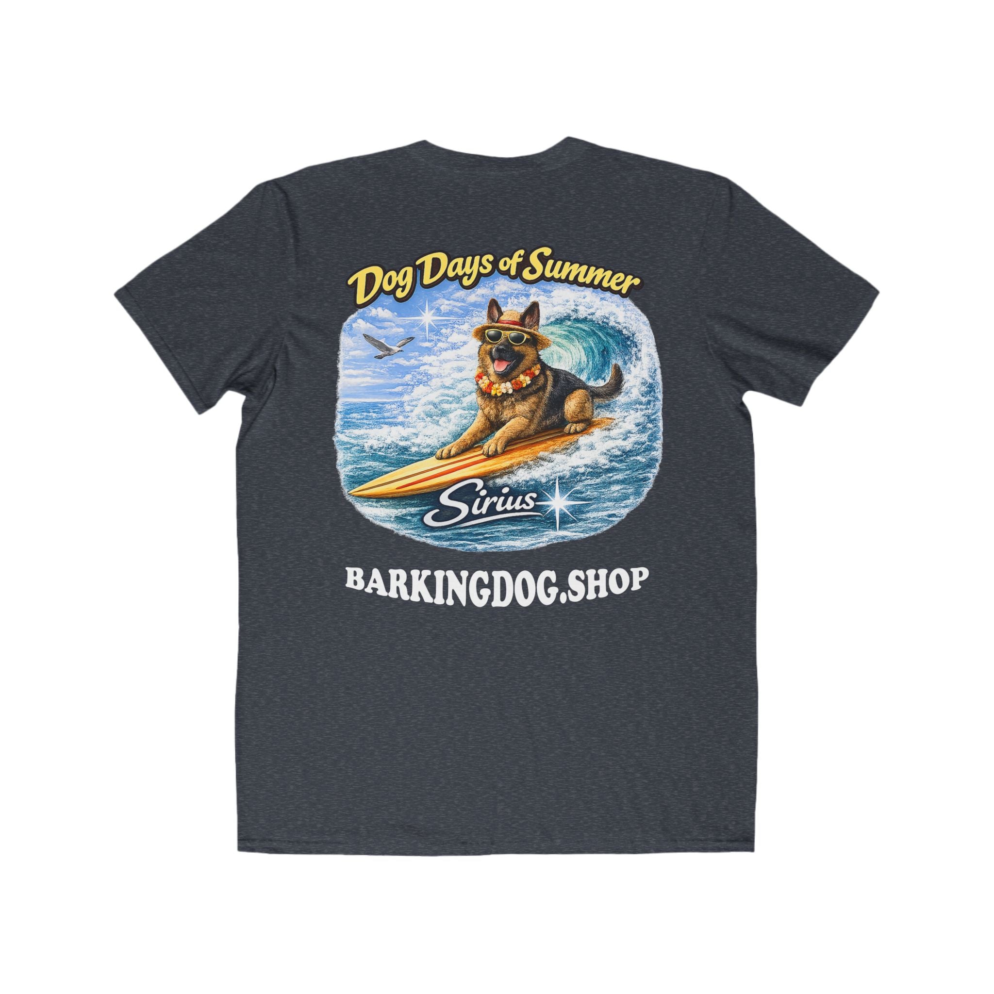 German Shepherd Surfboard T-Shirt Wag On™ Dog Days of Summer