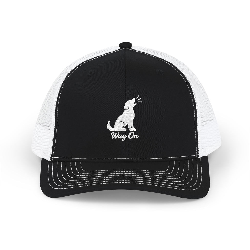 Embroidered Wag On Trucker Cap – Dog Lover Snapback Mesh Hat