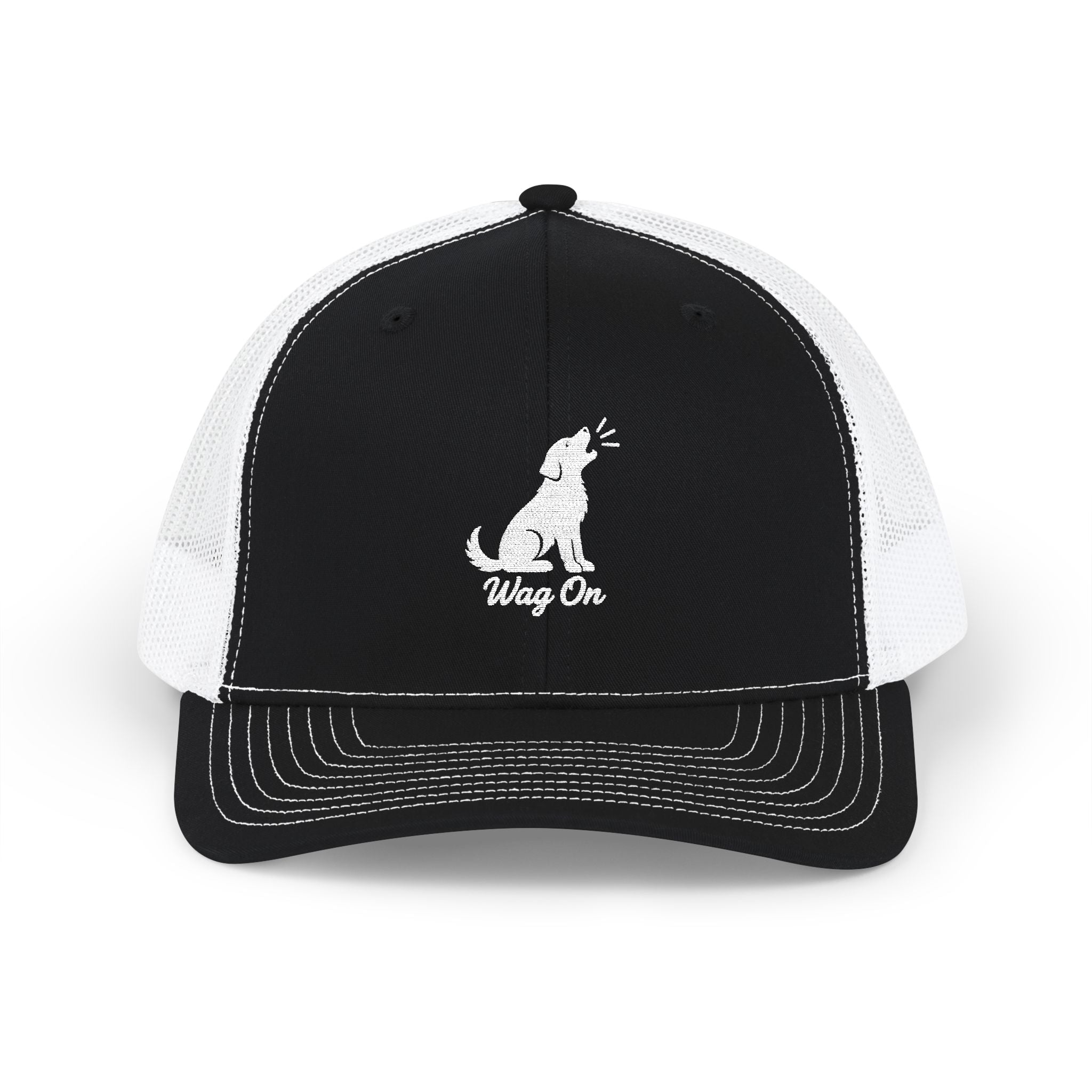 Embroidered Wag On Trucker Cap – Dog Lover Snapback Mesh Hat