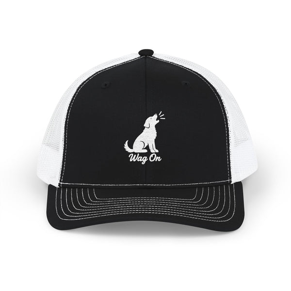 Embroidered Wag On Trucker Cap – Dog Lover Snapback Mesh Hat