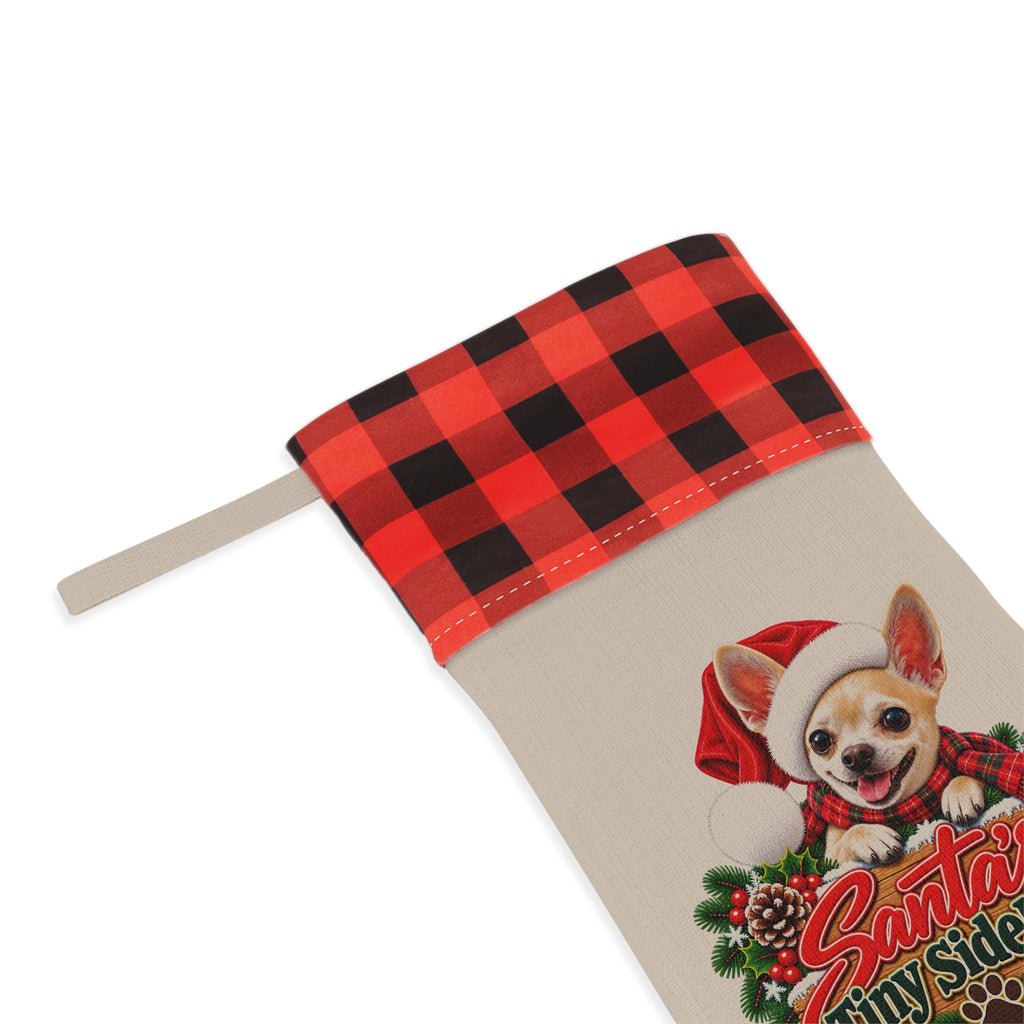 Chihuahua Santa’s Tiny Sidekick Christmas Stocking BarkingDog Shop