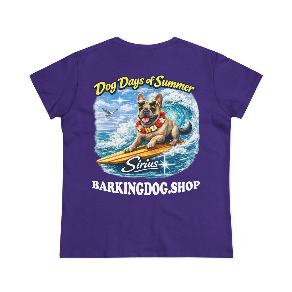 French Bull Dog Surfboard T-Shirt Wag On™ Dog Days of Summer